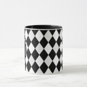 Mug Monogramme Arlequin noir et blanc Motif diamant (Centre)