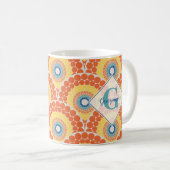 Mug Monogramme Art Déco Egée Été Radiant Mandala (Devant droit)