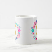 Mug Monogramme Art I Initiale dorée et rose en aquarel (Centre)