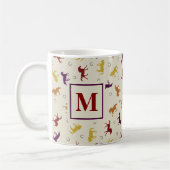 Mug Monogramme Automne Feuilles de Cheval Motif (Gauche)