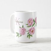 Mug monogrammé aux pivoines (Devant gauche)