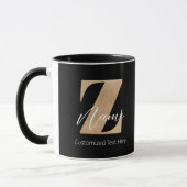 Mug Monogramme avec initiale Z et nom personnalisé (Gauche)