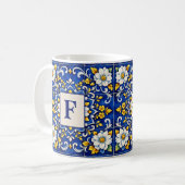 Mug Monogramme Azulejo de Minuit (Devant gauche)