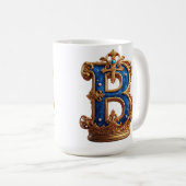 Mug Monogramme B en lettre royale bleue (Devant droit)
