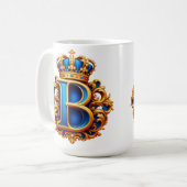Mug Monogramme B en lettre royale bleue (Devant gauche)