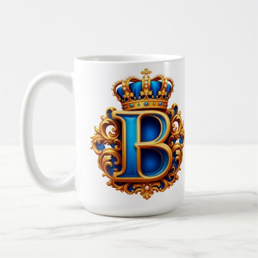 Mug Monogramme B en lettre royale bleue (Gauche)