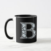 Mug Monogramme B Faux Diamond (Gauche)