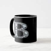 Mug Monogramme B Faux Diamond (Devant gauche)