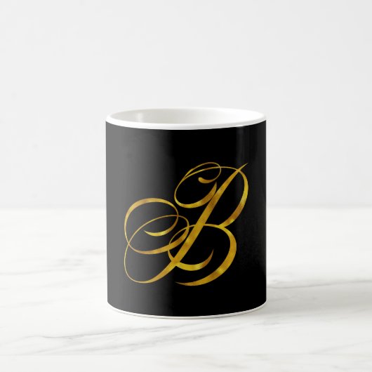 Mug Monogramme B Faux Gold Foil Monogrammes initiaux (Centre)