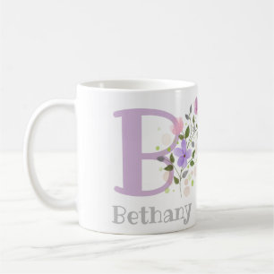 Mug Monogramme B & Nom chrétien Bethany