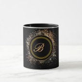 Mug Monogramme B or sur noir (Centre)