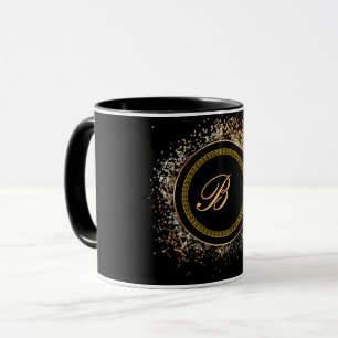 Mug Monogramme B or sur noir