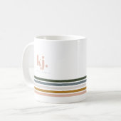 Mug Monogramme Bandes Rétro Chic (Devant gauche)