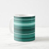 Mug Monogramme bandes turquoises (Devant gauche)