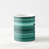 Mug Monogramme bandes turquoises (Centre)