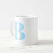 Mug Monogramme Bébé Bleu et Blanc à pois (Devant gauche)