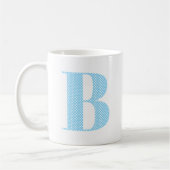 Mug Monogramme Bébé Bleu et Blanc à pois (Gauche)