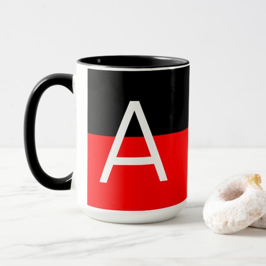 Mug Monogramme bicolore moderne (Avec donut)
