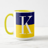 Mug Monogramme bicolore moderne cool (Gauche)