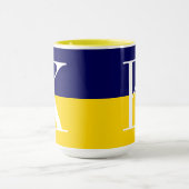 Mug Monogramme bicolore moderne cool (Centre)