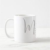 Mug Monogramme blanc gris personnel personnalisé moder (Gauche)