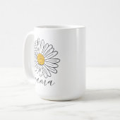 Mug Monogramme blanc marguerite florale doodle Mama (Devant gauche)