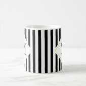Mug Monogramme blanc noir de rayure (Centre)