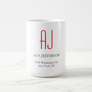 Mug Monogramme blanc simple