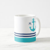 Mug Monogramme bleu clair (Devant droit)