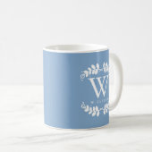 Mug Monogramme Bleu de la boucle fine (Devant droit)