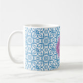 Mug Monogramme bleu éblouissant (Gauche)