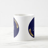 Mug Monogramme bleu et or (Personnaliser) (Centre)