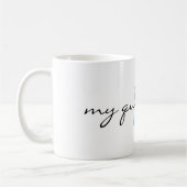 Mug Monogramme bleu initial, mon espace tranquille, él (Gauche)