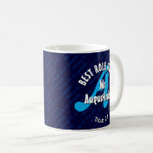 Mug Monogramme bleu MEILLEUR MODÈLE DE RÔLE Écriture p (Devant droit)
