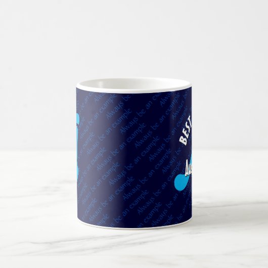Mug Monogramme bleu MEILLEUR MODÈLE DE RÔLE Écriture p (Centre)