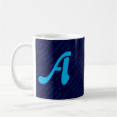 Mug Monogramme bleu MEILLEUR MODÈLE DE RÔLE Écriture p (Gauche)
