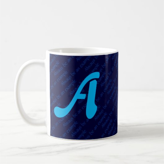 Mug Monogramme bleu MEILLEUR MODÈLE DE RÔLE Écriture p (Gauche)