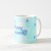 Mug monogramme bleu minimaliste et élégant (Devant droit)