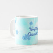 Mug monogramme bleu minimaliste et élégant (Devant gauche)