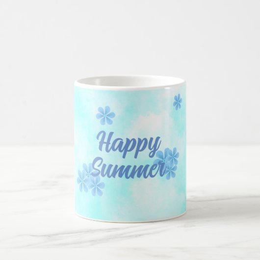 Mug monogramme bleu minimaliste et élégant (Centre)