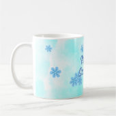 Mug monogramme bleu minimaliste et élégant (Gauche)
