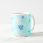 Mug monogramme bleu moderne et élégant (Devant droit)