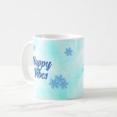 Mug monogramme bleu moderne et élégant (Devant gauche)