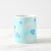 Mug monogramme bleu moderne et élégant (Centre)