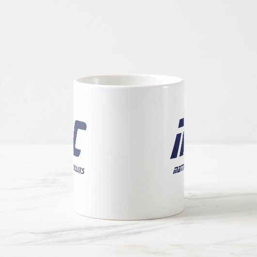 Mug Monogramme bleu moderne Nom Bold Simple pour Lui (Centre)