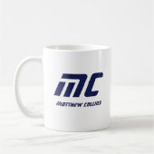 Mug Monogramme bleu moderne Nom Bold Simple pour Lui (Gauche)