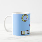 Mug Monogramme bleu Polka Dot and Stripes (Gauche)