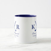 Mug Monogrammé bleu pour un golfeur (Centre)