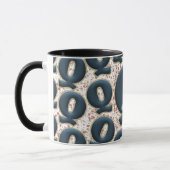 Mug Monogramme bleu profond moderne Nom Customisé mign (Gauche)