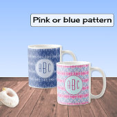 Mug Monogramme bleu vélo motif